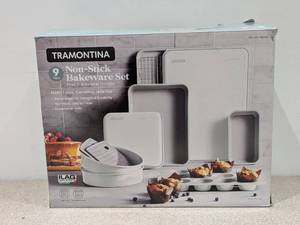 lot 75 image: BRAND NEW TRAMONTINA 9PC. NONSTICK BAKEWARE SET
