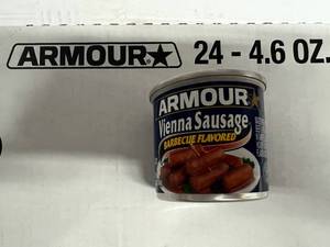 KK. 24x 4.6oz Armour Vienna Sausage-BBQ Flavor