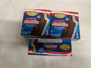 BB. 3x 6pk Kemps All Star Ice Cream Sandwiches
