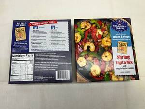 G. 2x 14oz Seasoned Catch Steam & Serve Shrimp Fajita Mix