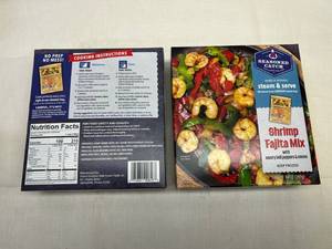 G. 2x 14oz Seasoned Catch Steam & Serve Shrimp Fajita Mix