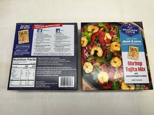 G. 2x 14oz Seasoned Catch Steam & Serve Shrimp Fajita Mix