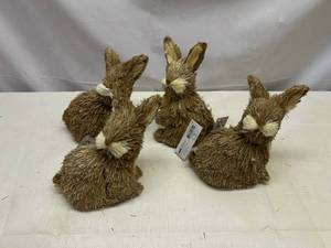 4x Easter Bunnies-Natural Material