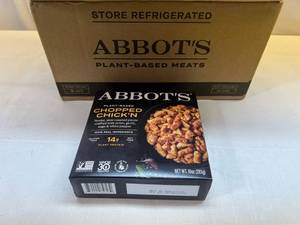 AA. 6x 10oz Abbots Plant Based Chopped Chicken