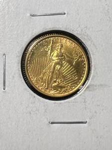 lot 02 image: 1997 AMERICAN GOLD EAGLE 110TH TROY OZ .999 FINE GOLD