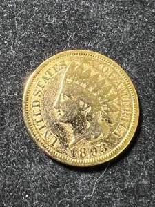 lot 09 image: 1893 US GOLD PLATED INDIAN HEAD CENT