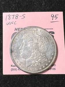 lot 14 image: 1878-S US MORGAN SILVER DOLLAR UNC