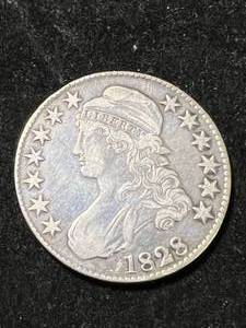 lot 17 image: 1828 US BUST HALF DOLLAR XF