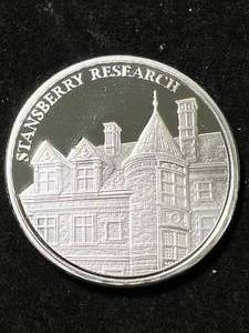 lot 22 image: 1 TROY OZ .999 FINE SILVER STANSBERRY RESEARCH ROUND