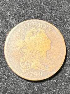lot 24 image: 1798 US DRAPED BUST LARGE CENT