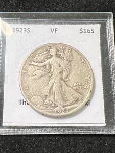 lot 26 image: 1923-S US WALKING LIBERTY HALF DOLLAR VF