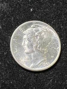 lot 27 image: 1941 US MERCURY DIME MS66 FSB