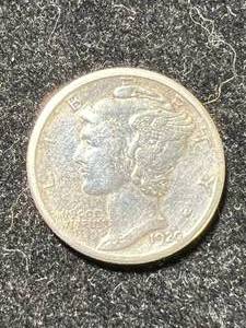 lot 41 image: 1920-D US MERCURY DIME VF