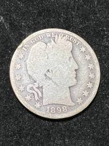lot 43 image: 1898-O US BARBER HALF DOLLAR