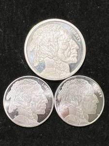 lot 44 image: 1 TROY OZ .999 FINE SILVER FRACTIONAL ROUNDS
