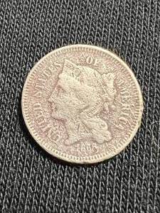 lot 52 image: 1866 US 3 CENT NICKEL