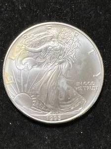 lot 68 image: 1995 AMERICAN SILVER EAGLE 1 TROY OZ .999 FINE SILVER