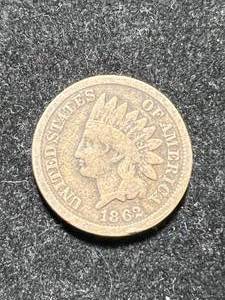 lot 72 image: 1862 US INDIAN HEAD CENT VG