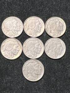 lot 74 image: GROUP OF 7 US BUFFALO NICKELS