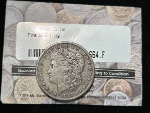lot 75 image: 1884 US MORGAN SILVER DOLLAR
