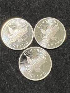 lot 76 image: 1.5 TROY OZ .999 FINE SILVER FRACTIONAL ROUNDS