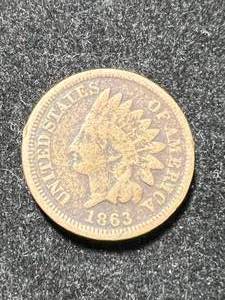 lot 81 image: 1863 US INDIAN HEAD CENT VG