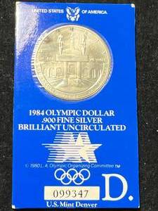 lot 83 image: 1984 US OLYMPIC SILVER DOLLAR BU