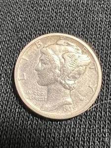 lot 85 image: 1935-D US MERCURY DIME XF