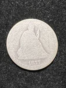 lot 100 image: 1877 US SEATED LIBERTY QUARTER