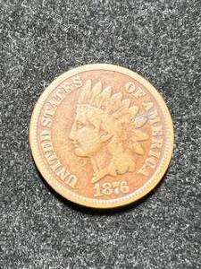 lot 101 image: 1876 US INDIAN HEAD CENT