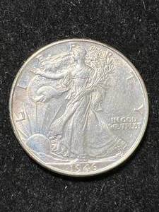 lot 108 image: 1946 US WALKING LIBERTY HALF DOLLAR MS63