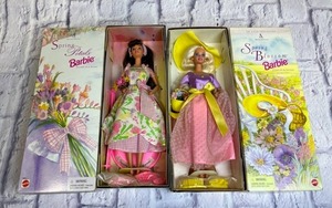 lot 14 image: Vintage Spring Petals and Spring Blossom Barbie Dolls (New Open Box with Box Wear)