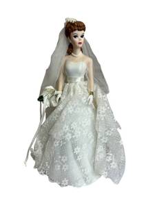 lot 37 image: ENESCO From Barbie with Love Wedding Day Musical Figurine Porcelain Doll in Working Condition