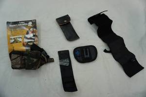 lot 109 image: Gun rest, Colt gun accessory strap and leather for belt
