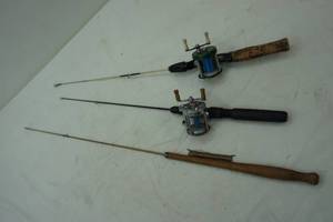 lot 172 image: 3 vintage ice fishing poles