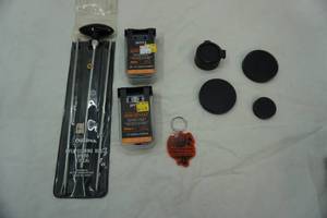 lot 43 image: Rifle cleaning rod, Bore snake, scope caps
