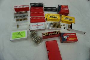 lot 84 image: Large lot of empty brass, pistol, shotshells