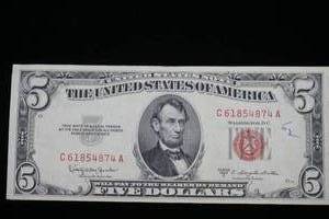lot 204 image: 1953C $5 Legal Tender Note