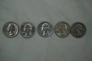 lot 212 image: Silver Quarters 5ct