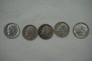 lot 226 image: Silver Dimes 5ct