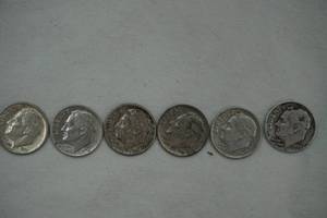 lot 229 image: Silver Dimes 6ct