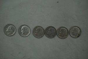 lot 230 image: Silver Dimes 6ct