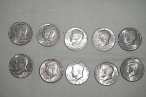 lot 241 image: Kennedy Half Dollar Coins 10ct