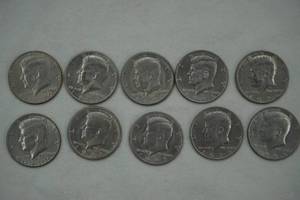 lot 244 image: Kennedy Half Dollar Coins 10ct
