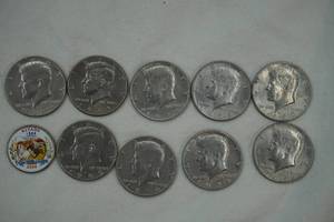 lot 246 image: Kennedy Half Dollar Coins 10ct