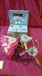 lot 32 image: 3-Vintage Hair Dryers and a Pro Styler