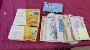lot 67 image: Sewing Machine Attachments, Patterns and Kit