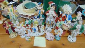 lot 90 image: Lot of 21 Made in Japan Victorian Figures