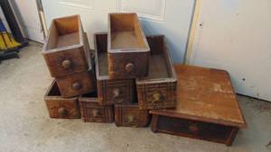 lot 143 image: 8-Sewing Machine Drawers and Hankie Box Drawer