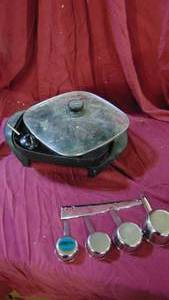 lot 158 image: Electric Fly Pan and NOS Measuring Cups